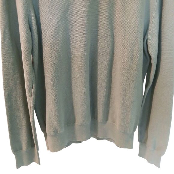 J Crew Sweatshirt Womens XL Mint Green Crew Neck Pullover Waffleknit Lightweight - Picture 4 of 12